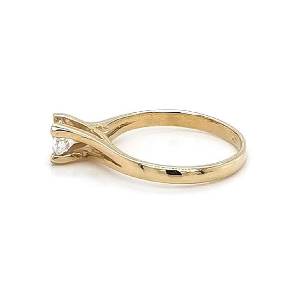 Gold Engagement Ring with Zircon