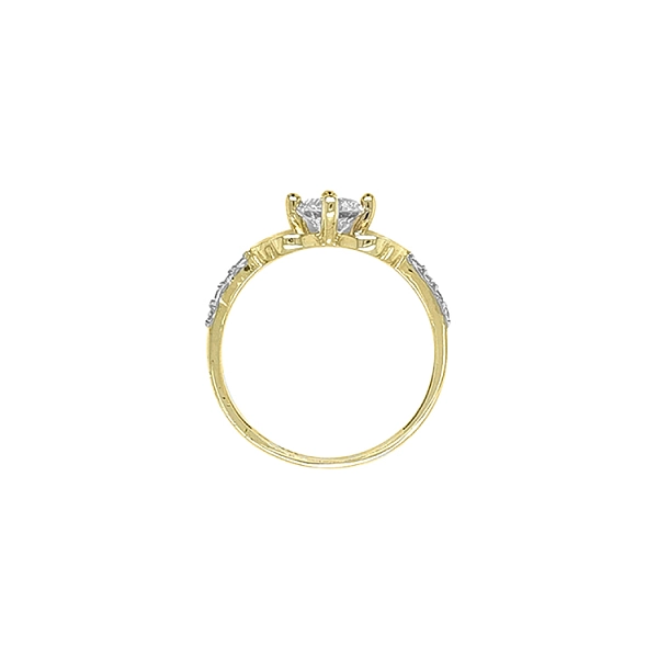 Gold ring with cubic zirconia