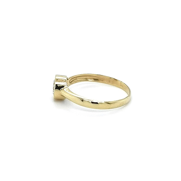 Gold Engagement Ring with Zircon