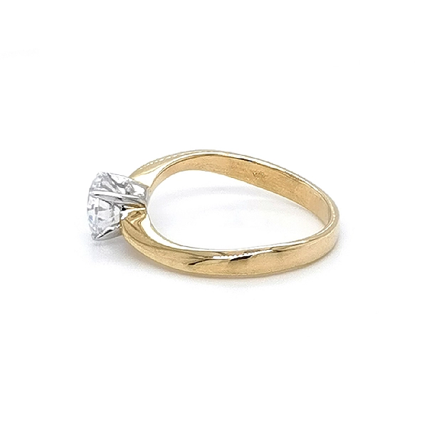 Gold Engagement Ring with Zircon