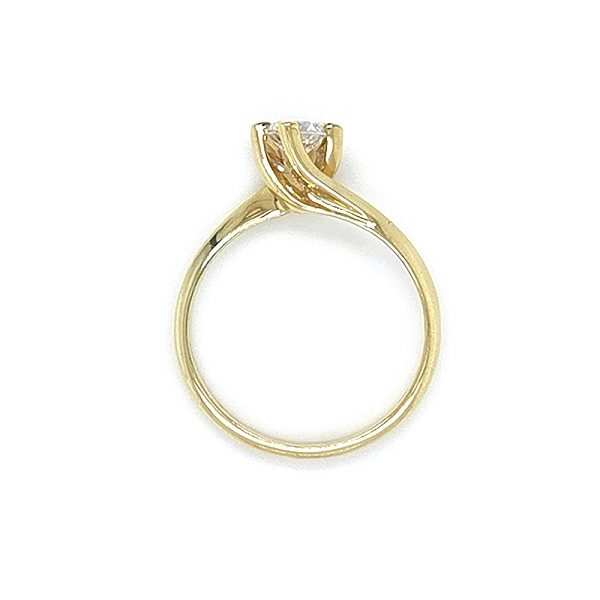 Gold Engagement Ring with Zircon