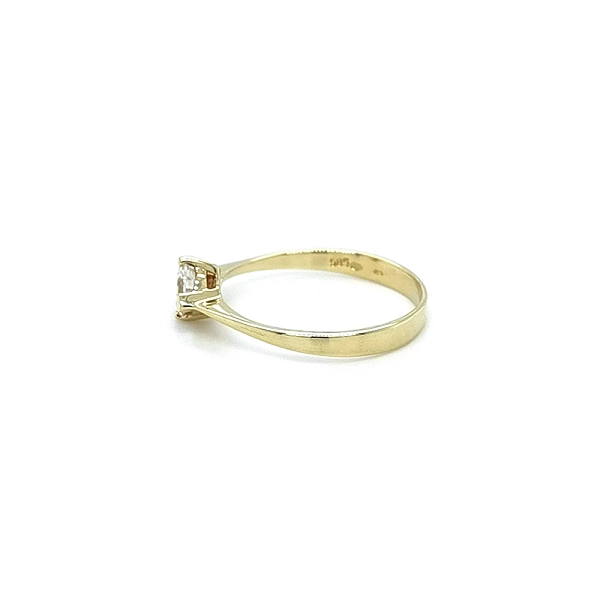 Gold Engagement Ring with Zircon
