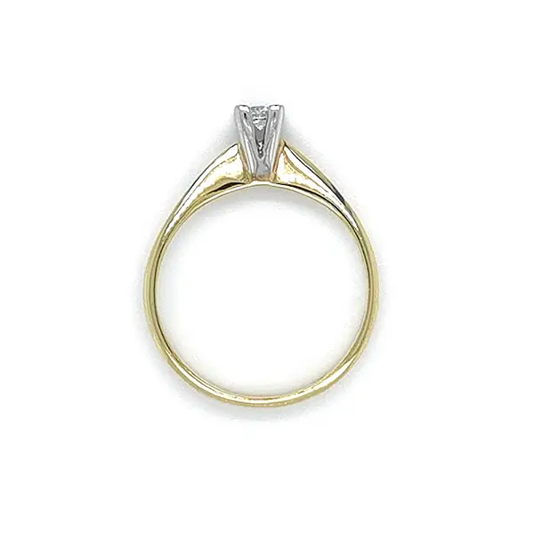 Engagement Ring with Zircon made of Combined Gold