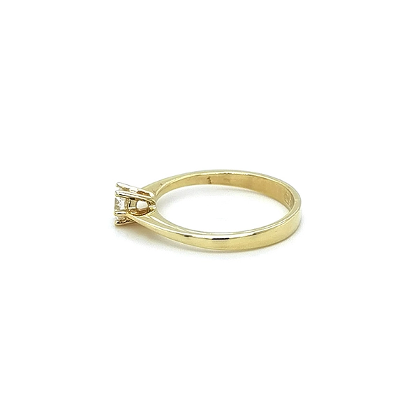 Gold Engagement Ring with Zircon