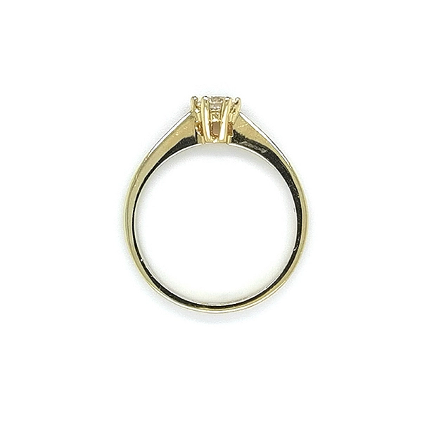 Gold Engagement Ring with Zircon