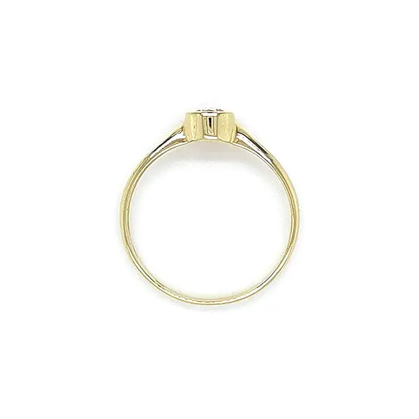 Gold Engagement Ring with Zircon