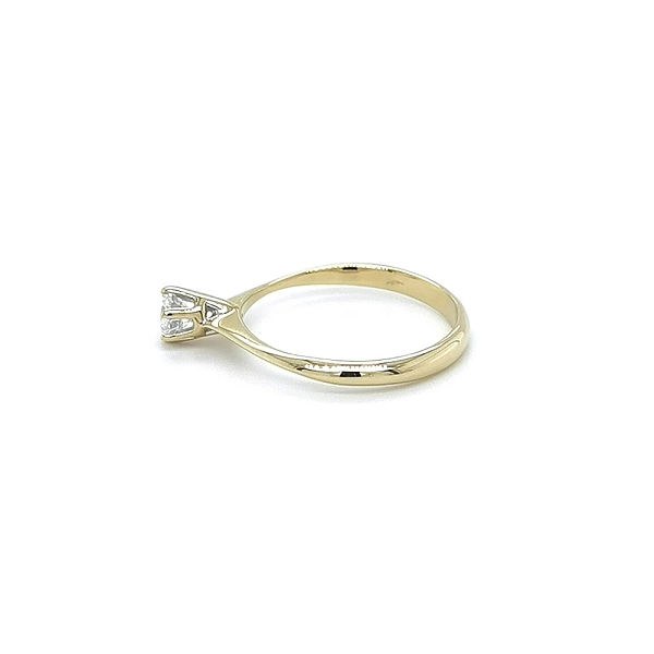Gold Engagement Ring with Zircon