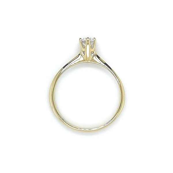 Gold Engagement Ring with Zircon