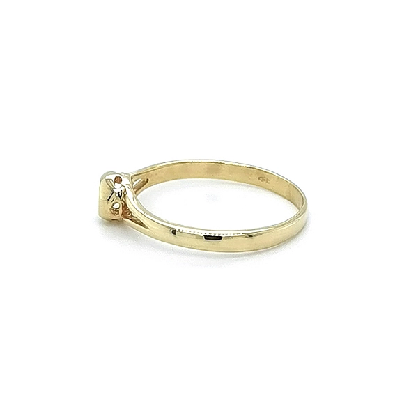 Gold Engagement Ring with Zircon