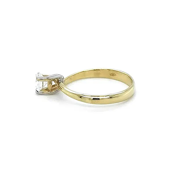 Gold Engagement Ring with Zircon