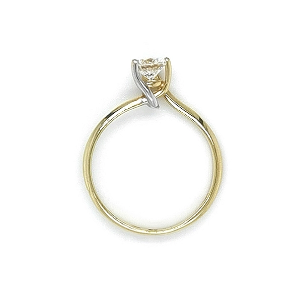 Gold Engagement Ring with Zircon