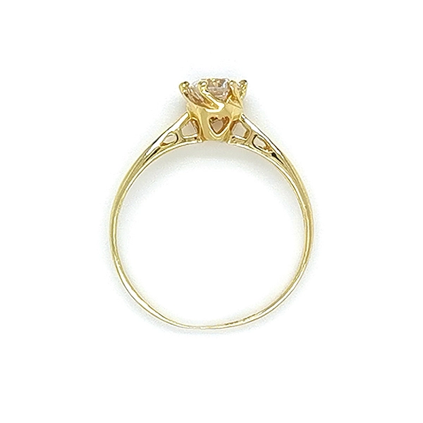 Gold Engagement Ring with Zircon