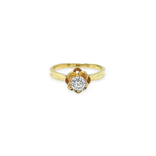Gold Ring with Zircon