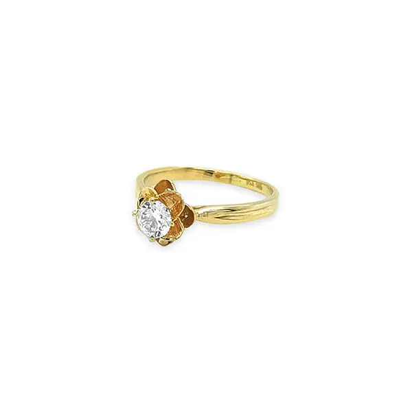 Gold Ring with Zircon