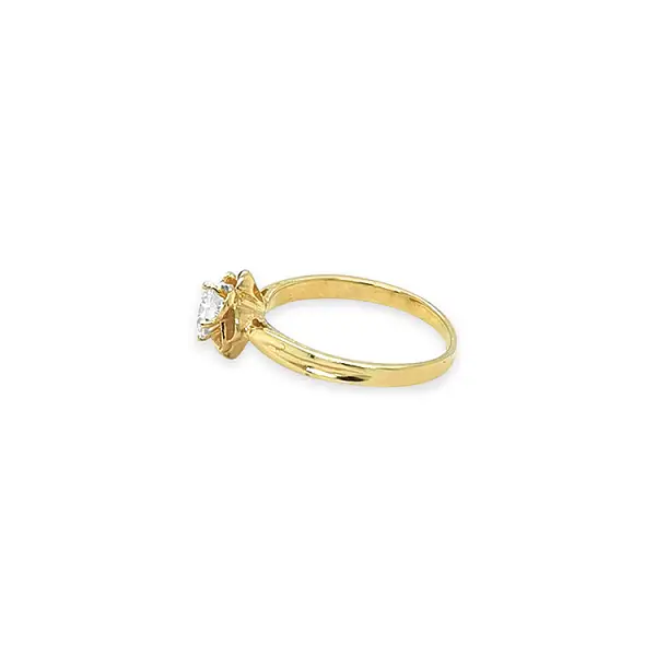 Gold Ring with Zircon