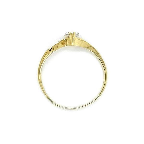 Gold Engagement Ring with Zircon