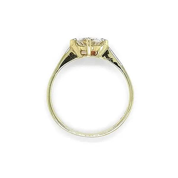 Gold Engagement Ring with Zircon