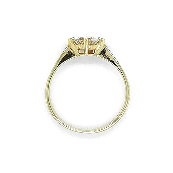 Gold Engagement Ring with Zircon
