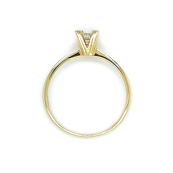 Gold Engagement Ring with Zircones