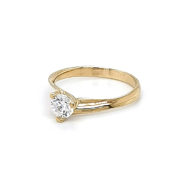 Gold Engagement Ring with Zircon