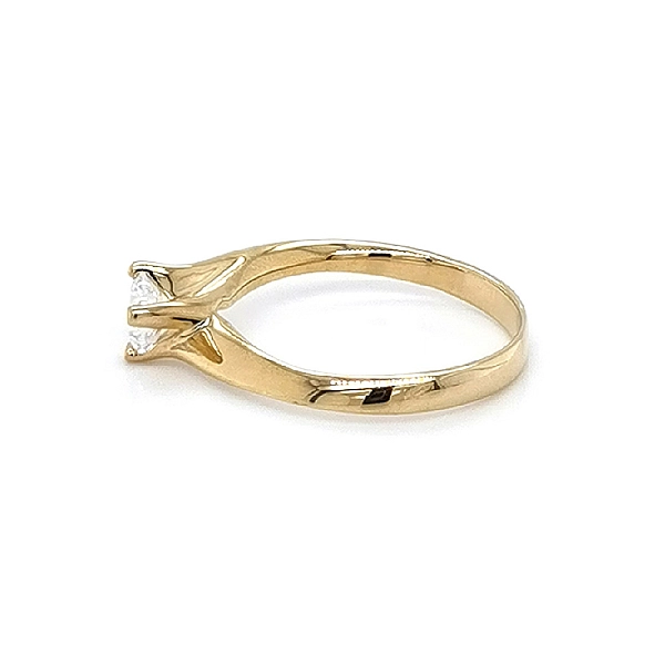 Gold Engagement Ring with Zircon
