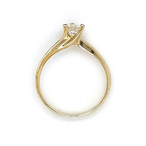 Gold Engagement Ring with Zircon