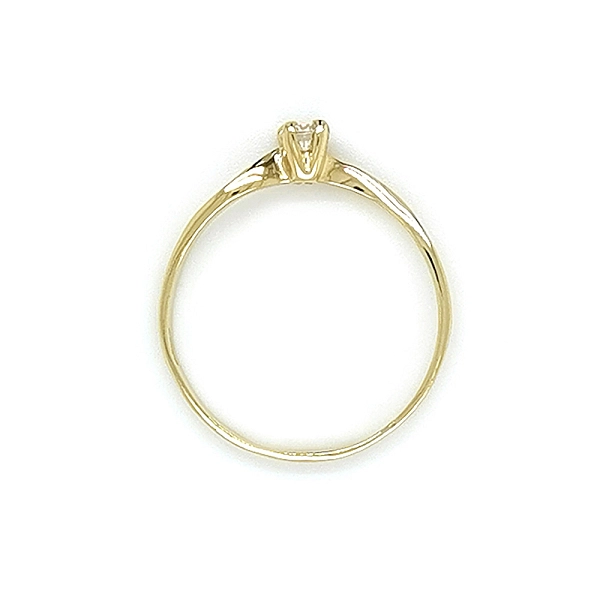 Gold Engagement Ring with Zircon