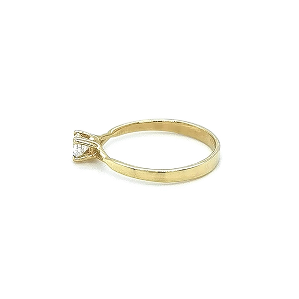 Gold Engagement Ring with Zircon