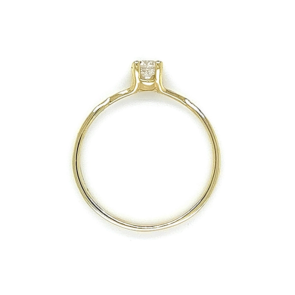 Gold Engagement Ring with Zircon