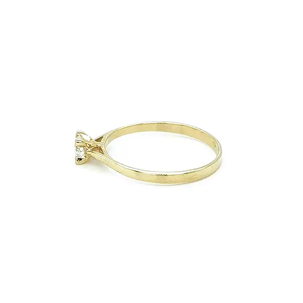 Gold Engagement Ring with Zircon