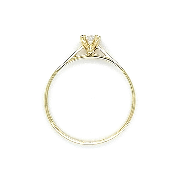 Gold Engagement Ring with Zircon