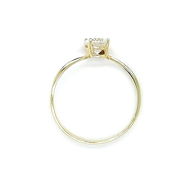 Gold Engagement Ring with Zircon