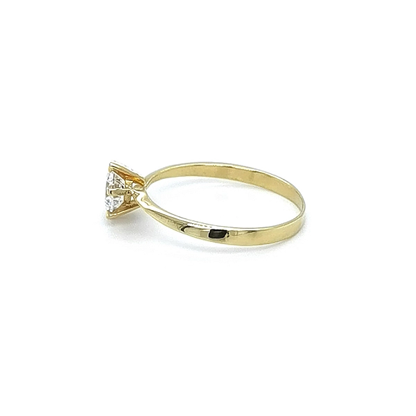 Gold Engagement Ring with Zircon