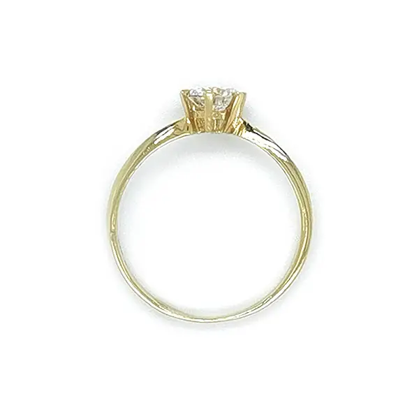 Gold Engagement Ring with Zircon