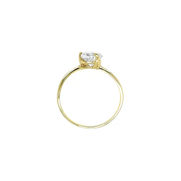 Gold engagement ring with cubic zirconia