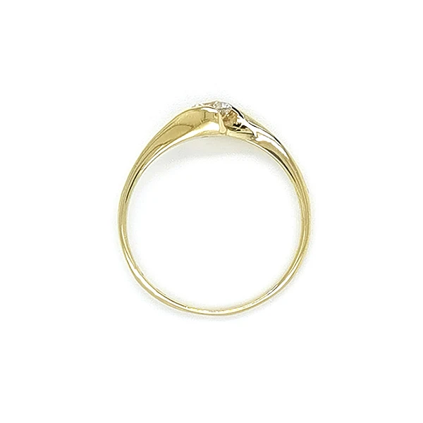 Gold Engagement Ring with Zircon