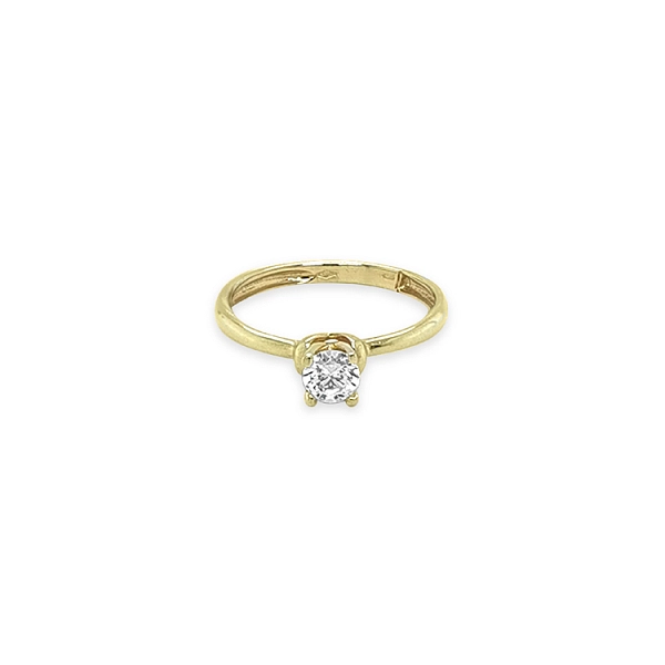 Gold Engagement Ring with Zircon