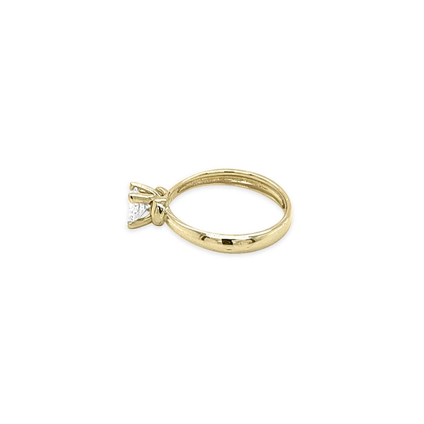 Gold Engagement Ring with Zircon