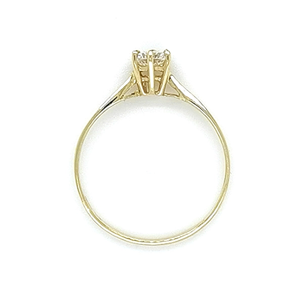 Gold Engagement Ring with Zircon