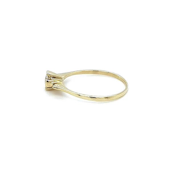Gold Engagement Ring with Zircon