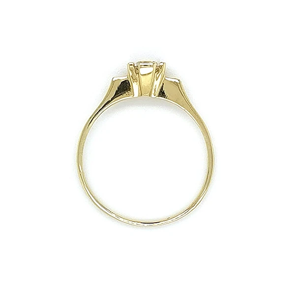 Gold Engagement Ring with Zircon