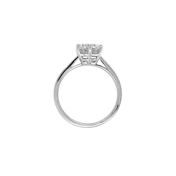 Gold Engagement Ring with Zircon