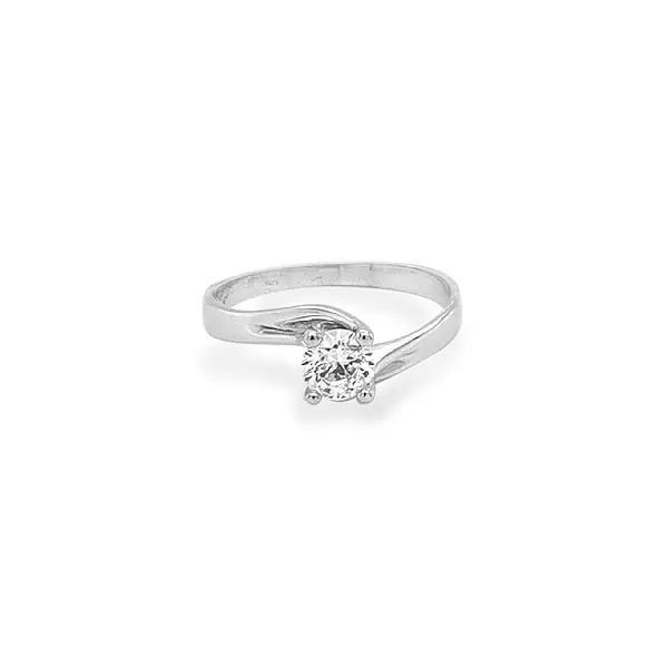 Gold Engagement Ring with Zircon