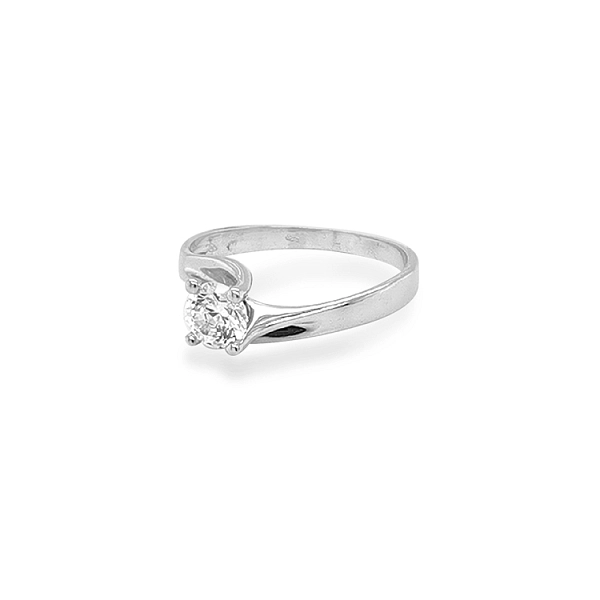 Gold Engagement Ring with Zircon