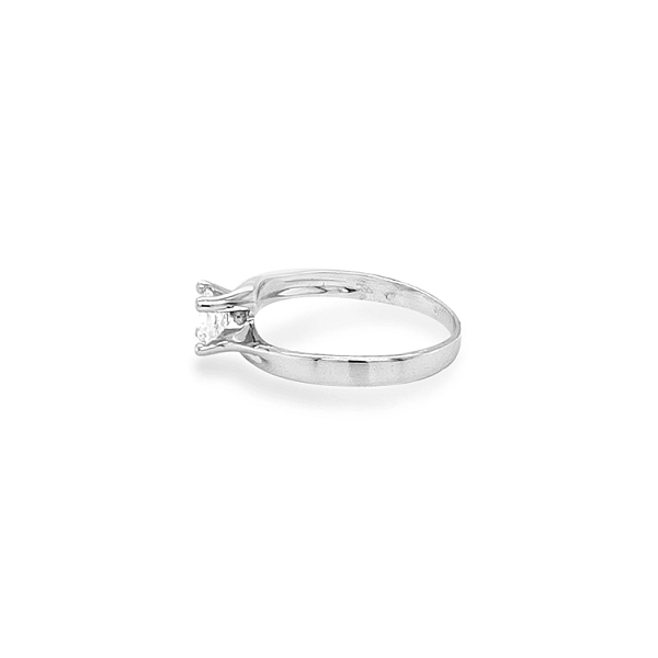Gold Engagement Ring with Zircon