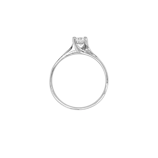 Gold Engagement Ring with Zircon