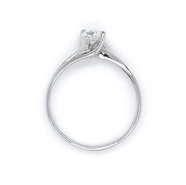 Engagement Ring with White Gold Zircon