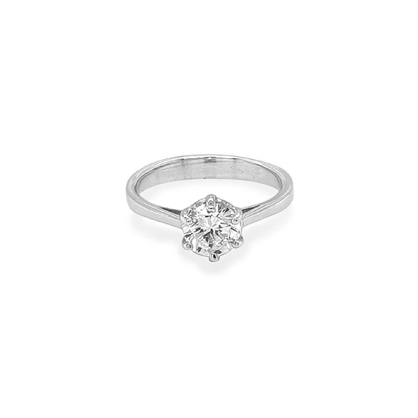 Gold Engagement Ring with Zircon