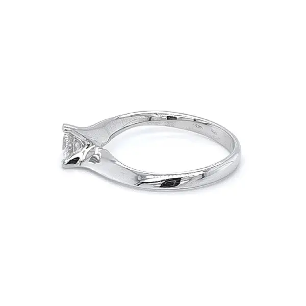 Engagement Ring with White Gold Zircon