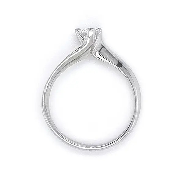 Engagement Ring with White Gold Zircon